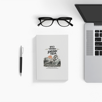 Notebook Journal | A5 Size | 300 GSM Cover, 70 GSM Eco-Friendly Pages | Soft Bound, Ruled/Unruled | Unisex | Personalized | Typography | Dinosaurs | Tea | Everyday | Humorous | Drink Tea, Avoid Extinction