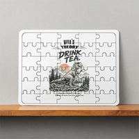 MDF Wooden Puzzle | 6x8 Inch 30 Pieces | Glossy Finish | Durable, Waterproof | Kids & Adults | Personalized | Typography | Dinosaurs | Tea | Everyday | Humorous | Drink Tea, Avoid Extinction