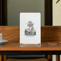 Acrylic Display Stand | 4x6 Inch | Clear Acrylic | Tabletop Display | Unisex | Personalized | Typography | Dinosaurs | Tea | Everyday | Humorous | Drink Tea, Avoid Extinction - front - White - mockup 1