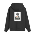 Oversized Hoodie | Relaxed Fit Unisex | 400 GSM Cotton Blend | Pre-Shrunk Warmth & Comfort | Adults | Personalized | Typography | Dinosaurs | Tea | Everyday | Humorous | Drink Tea, Avoid Extinction - back - Black - mockup 2