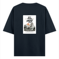 Oversized Classic T-Shirt | Unisex Relaxed Fit | 100% Super-Combed Cotton | Pre-Shrunk, Double-Stitched | Adults | Personalized | Typography | Dinosaurs | Tea | Everyday | Humorous | Drink Tea, Avoid Extinction - back - Navy Blue - mockup 2
