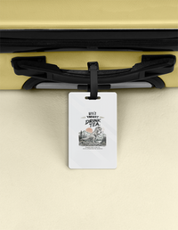 Luggage Tag | Travel Accessory | Acrylic | Durable, Double-Sided, Secure Strap | Unisex | Personalized | Typography | Dinosaurs | Tea | Everyday | Humorous | Drink Tea, Avoid Extinction