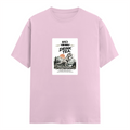 Male Classic Crew T-Shirt | Men's Regular Fit | 180 GSM Bio-Washed Cotton | Pre-Shrunk, Double-Stitched | Personalized | Typography | Dinosaurs | Tea | Everyday | Humorous | Drink Tea, Avoid Extinction - front - Light Baby Pink - mockup 1