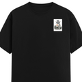 Male Classic Crew T-Shirt | Men's Regular Fit | 180 GSM Bio-Washed Cotton | Pre-Shrunk, Double-Stitched | Personalized | Typography | Dinosaurs | Tea | Everyday | Humorous | Drink Tea, Avoid Extinction - left pocket - Black - mockup 3