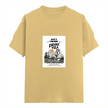 Female Classic Crew T-Shirt | Regular Fit | 180 GSM Bio-Washed Cotton Blend | Pre-Shrunk, Double-Stitched | Women | Personalized | Typography | Dinosaurs | Tea | Everyday | Humorous | Drink Tea, Avoid Extinction - front - Beige - mockup 1