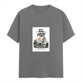 Female Classic Crew T-Shirt | Regular Fit | 180 GSM Bio-Washed Cotton Blend | Pre-Shrunk, Double-Stitched | Women | Personalized | Typography | Dinosaurs | Tea | Everyday | Humorous | Drink Tea, Avoid Extinction - front - Charcoal Melange - mockup 1