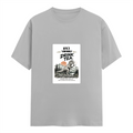 Female Classic Crew T-Shirt | Regular Fit | 180 GSM Bio-Washed Cotton Blend | Pre-Shrunk, Double-Stitched | Women | Personalized | Typography | Dinosaurs | Tea | Everyday | Humorous | Drink Tea, Avoid Extinction - front - Grey Melange - mockup 1