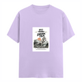 Female Classic Crew T-Shirt | Regular Fit | 180 GSM Bio-Washed Cotton Blend | Pre-Shrunk, Double-Stitched | Women | Personalized | Typography | Dinosaurs | Tea | Everyday | Humorous | Drink Tea, Avoid Extinction - front - Lavender - mockup 1