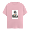Female Classic Crew T-Shirt | Regular Fit | 180 GSM Bio-Washed Cotton Blend | Pre-Shrunk, Double-Stitched | Women | Personalized | Typography | Dinosaurs | Tea | Everyday | Humorous | Drink Tea, Avoid Extinction - front - Light Baby Pink - mockup 1