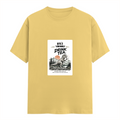 Female Classic Crew T-Shirt | Regular Fit | 180 GSM Bio-Washed Cotton Blend | Pre-Shrunk, Double-Stitched | Women | Personalized | Typography | Dinosaurs | Tea | Everyday | Humorous | Drink Tea, Avoid Extinction - front - Yellow - mockup 1