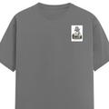 Female Classic Crew T-Shirt | Regular Fit | 180 GSM Bio-Washed Cotton Blend | Pre-Shrunk, Double-Stitched | Women | Personalized | Typography | Dinosaurs | Tea | Everyday | Humorous | Drink Tea, Avoid Extinction - left pocket - Charcoal Melange - mockup 3