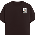 Female Classic Crew T-Shirt | Regular Fit | 180 GSM Bio-Washed Cotton Blend | Pre-Shrunk, Double-Stitched | Women | Personalized | Typography | Dinosaurs | Tea | Everyday | Humorous | Drink Tea, Avoid Extinction - left pocket - Coffee Brown - mockup 3