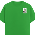 Female Classic Crew T-Shirt | Regular Fit | 180 GSM Bio-Washed Cotton Blend | Pre-Shrunk, Double-Stitched | Women | Personalized | Typography | Dinosaurs | Tea | Everyday | Humorous | Drink Tea, Avoid Extinction - left pocket - Flag Green - mockup 3