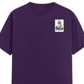 Female Classic Crew T-Shirt | Regular Fit | 180 GSM Bio-Washed Cotton Blend | Pre-Shrunk, Double-Stitched | Women | Personalized | Typography | Dinosaurs | Tea | Everyday | Humorous | Drink Tea, Avoid Extinction - left pocket - Purple - mockup 3