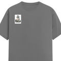 Female Classic Crew T-Shirt | Regular Fit | 180 GSM Bio-Washed Cotton Blend | Pre-Shrunk, Double-Stitched | Women | Personalized | Typography | Dinosaurs | Tea | Everyday | Humorous | Drink Tea, Avoid Extinction - right pocket - Charcoal Melange - mockup 4
