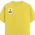 Female Classic Crew T-Shirt | Regular Fit | 180 GSM Bio-Washed Cotton Blend | Pre-Shrunk, Double-Stitched | Women | Personalized | Typography | Dinosaurs | Tea | Everyday | Humorous | Drink Tea, Avoid Extinction - right pocket - New Yellow - mockup 4