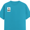 Female Classic Crew T-Shirt | Regular Fit | 180 GSM Bio-Washed Cotton Blend | Pre-Shrunk, Double-Stitched | Women | Personalized | Typography | Dinosaurs | Tea | Everyday | Humorous | Drink Tea, Avoid Extinction - right pocket - SkyBlue - mockup 4