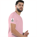 Female Classic Crew T-Shirt | Regular Fit | 180 GSM Bio-Washed Cotton Blend | Pre-Shrunk, Double-Stitched | Women | Personalized | Typography | Dinosaurs | Tea | Everyday | Humorous | Drink Tea, Avoid Extinction - right sleeve - Light Baby Pink - mockup 6