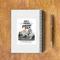 A5 Notepad | 120 Pages, Ruled/Unruled | 70 GSM Natural Shade Paper, 300 GSM Cover | Wire Bound | Everyday Use | Personalized | Typography | Dinosaurs | Tea | Everyday | Humorous | Drink Tea, Avoid Extinction - back - White - mockup 2