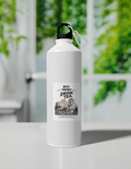 Sipper Bottle | 750 ml Unisex | Aluminum | Clip Cap | Fade-Proof | Personalized | Typography | Dinosaurs | Tea | Everyday | Humorous | Drink Tea, Avoid Extinction - front - White - mockup 1