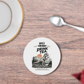 Coasters | 3mm MDF Board | Super Glossy Finish, Durable | Unisex | Personalized | Typography | Dinosaurs | Tea | Everyday | Humorous | Drink Tea, Avoid Extinction - front - White - mockup 1