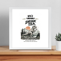 Framed Poster | Multiple Sizes | 300 GSM Art Paper | Laminated, Fade-Proof, 1-inch Frame | Unisex Home Decor | Personalized | Typography | Dinosaurs | Tea | Everyday | Humorous | Drink Tea, Avoid Extinction - front_14x14In - 14x14In - mockup 9