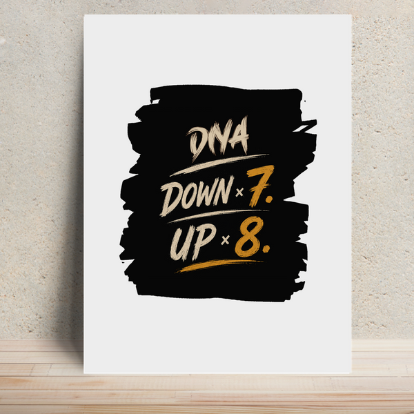 Metal Posters | 8x11.7 & 11.7x15.7 Inches | 1mm Thick Metal | Magnetic Mount | Waterproof | Glossy Finish | Home Decor | Personalized | Typography | Motivation | Everyday | Empowering | Fall Seven, Rise Eight