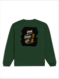 Oversized Sweatshirt | Relaxed Fit Unisex | 90% Cotton 10% Polyester 400 GSM | Pre-Shrunk Drop Shoulder | Unisex | Personalized | Typography | Motivation | Everyday | Empowering | Fall Seven, Rise Eight - back - Bottle Green - mockup 2