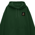 Oversized Hoodie | Relaxed Fit Unisex | 400 GSM Cotton Blend | Pre-Shrunk Warmth & Comfort | Adults | Personalized | Typography | Motivation | Everyday | Empowering | Fall Seven, Rise Eight - left pocket - Bottle Green - mockup 3