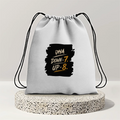 Drawstring Bag | 280 GSM | Durable Cotton | Secure Closure | Unisex | Personalized | Typography | Motivation | Everyday | Empowering | Fall Seven, Rise Eight - front - mockup 1