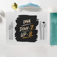 Placemat | Standard Dining | 100% Polyester | Durable, Fade-Proof, Soft | Unisex | Personalized | Typography | Motivation | Everyday | Empowering | Fall Seven, Rise Eight