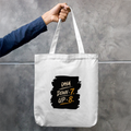 Tote Bag Zipper | Unisex | 100% Cotton Canvas | Zipper Closure, Long Handles | Everyday Use | Personalized | Typography | Motivation | Everyday | Empowering | Fall Seven, Rise Eight - front - mockup 1