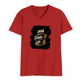 Men's V-Neck T-Shirt | Regular Fit | 180 GSM Bio-Washed Cotton | Durable Double-Stitched Seams | Everyday Wear | Personalized | Typography | Motivation | Everyday | Empowering | Fall Seven, Rise Eight - front - Red - mockup 1