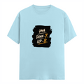 Male Classic Crew T-Shirt | Men's Regular Fit | 180 GSM Bio-Washed Cotton | Pre-Shrunk, Double-Stitched | Personalized | Typography | Motivation | Everyday | Empowering | Fall Seven, Rise Eight - front - Baby Blue - mockup 1
