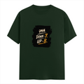 Male Classic Crew T-Shirt | Men's Regular Fit | 180 GSM Bio-Washed Cotton | Pre-Shrunk, Double-Stitched | Personalized | Typography | Motivation | Everyday | Empowering | Fall Seven, Rise Eight - front - Bottle Green - mockup 1