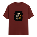 Male Classic Crew T-Shirt | Men's Regular Fit | 180 GSM Bio-Washed Cotton | Pre-Shrunk, Double-Stitched | Personalized | Typography | Motivation | Everyday | Empowering | Fall Seven, Rise Eight - front - Brick Red - mockup 1