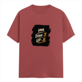 Male Classic Crew T-Shirt | Men's Regular Fit | 180 GSM Bio-Washed Cotton | Pre-Shrunk, Double-Stitched | Personalized | Typography | Motivation | Everyday | Empowering | Fall Seven, Rise Eight - front - Coral - mockup 1
