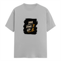Male Classic Crew T-Shirt | Men's Regular Fit | 180 GSM Bio-Washed Cotton | Pre-Shrunk, Double-Stitched | Personalized | Typography | Motivation | Everyday | Empowering | Fall Seven, Rise Eight - front - Grey Melange - mockup 1