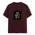 Male Classic Crew T-Shirt | Men's Regular Fit | 180 GSM Bio-Washed Cotton | Pre-Shrunk, Double-Stitched | Personalized | Typography | Motivation | Everyday | Empowering | Fall Seven, Rise Eight - front - Maroon - mockup 1