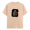 Male Classic Crew T-Shirt | Men's Regular Fit | 180 GSM Bio-Washed Cotton | Pre-Shrunk, Double-Stitched | Personalized | Typography | Motivation | Everyday | Empowering | Fall Seven, Rise Eight - front - Peach - mockup 1