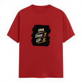 Male Classic Crew T-Shirt | Men's Regular Fit | 180 GSM Bio-Washed Cotton | Pre-Shrunk, Double-Stitched | Personalized | Typography | Motivation | Everyday | Empowering | Fall Seven, Rise Eight - front - Red - mockup 1
