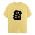 Male Classic Crew T-Shirt | Men's Regular Fit | 180 GSM Bio-Washed Cotton | Pre-Shrunk, Double-Stitched | Personalized | Typography | Motivation | Everyday | Empowering | Fall Seven, Rise Eight - front - Yellow - mockup 1