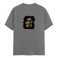Male Classic Crew T-Shirt | Men's Regular Fit | 180 GSM Bio-Washed Cotton | Pre-Shrunk, Double-Stitched | Personalized | Typography | Motivation | Everyday | Empowering | Fall Seven, Rise Eight - back - Charcoal Melange - mockup 2