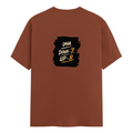 Male Classic Crew T-Shirt | Men's Regular Fit | 180 GSM Bio-Washed Cotton | Pre-Shrunk, Double-Stitched | Personalized | Typography | Motivation | Everyday | Empowering | Fall Seven, Rise Eight - back - Copper - mockup 2