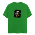 Male Classic Crew T-Shirt | Men's Regular Fit | 180 GSM Bio-Washed Cotton | Pre-Shrunk, Double-Stitched | Personalized | Typography | Motivation | Everyday | Empowering | Fall Seven, Rise Eight - back - Flag Green - mockup 2