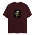 Male Classic Crew T-Shirt | Men's Regular Fit | 180 GSM Bio-Washed Cotton | Pre-Shrunk, Double-Stitched | Personalized | Typography | Motivation | Everyday | Empowering | Fall Seven, Rise Eight - back - Maroon - mockup 2