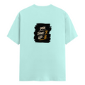 Male Classic Crew T-Shirt | Men's Regular Fit | 180 GSM Bio-Washed Cotton | Pre-Shrunk, Double-Stitched | Personalized | Typography | Motivation | Everyday | Empowering | Fall Seven, Rise Eight - back - Mint - mockup 2