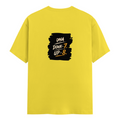 Male Classic Crew T-Shirt | Men's Regular Fit | 180 GSM Bio-Washed Cotton | Pre-Shrunk, Double-Stitched | Personalized | Typography | Motivation | Everyday | Empowering | Fall Seven, Rise Eight - back - New Yellow - mockup 2