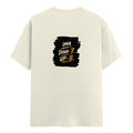 Male Classic Crew T-Shirt | Men's Regular Fit | 180 GSM Bio-Washed Cotton | Pre-Shrunk, Double-Stitched | Personalized | Typography | Motivation | Everyday | Empowering | Fall Seven, Rise Eight - back - Off White - mockup 2