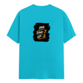 Male Classic Crew T-Shirt | Men's Regular Fit | 180 GSM Bio-Washed Cotton | Pre-Shrunk, Double-Stitched | Personalized | Typography | Motivation | Everyday | Empowering | Fall Seven, Rise Eight - back - SkyBlue - mockup 2
